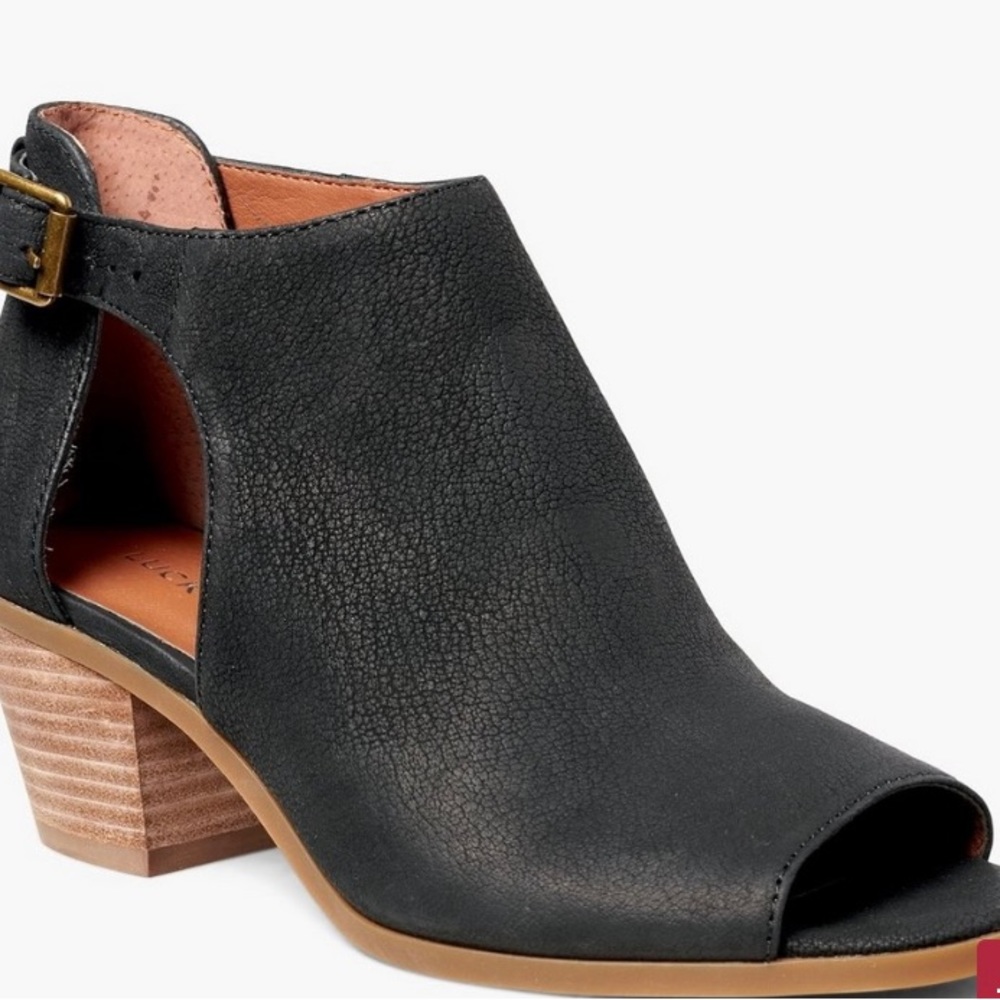 Lucky Brand Barimo Open Toe Leather Bootie.